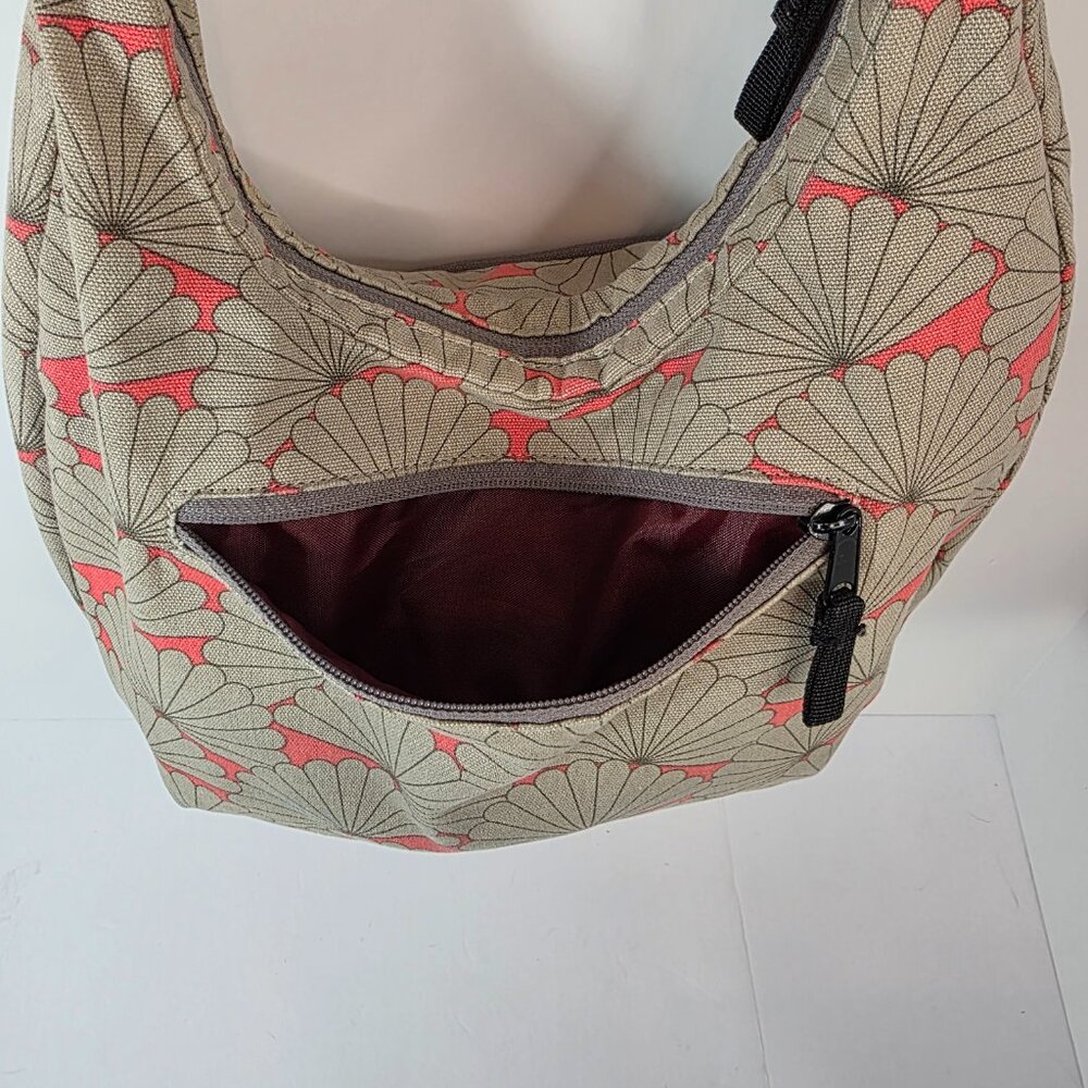 KAVU Rope Sling Crossbody Bag Shell Print Coral Tan Adjustable Strap - Picture 7 of 10